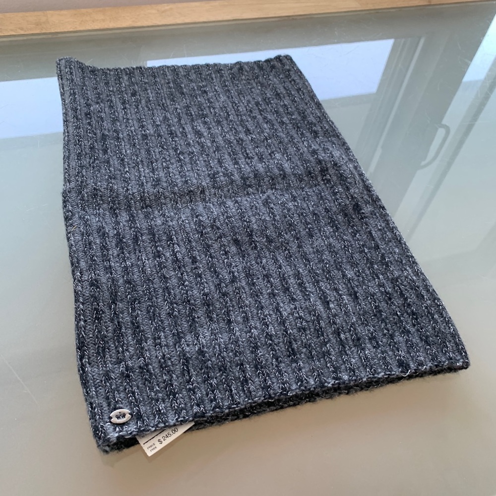 BNWT Juicy Couture Infinity Wool Blend scarf Grey Charcoal O/S